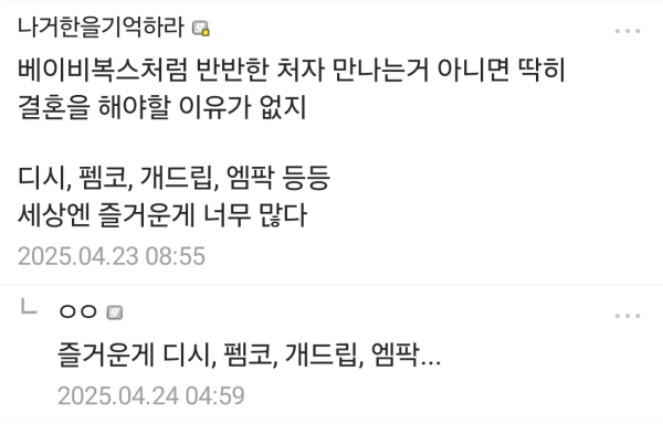 image.png 솔로여도 세상엔 즐거운게 많다는 늙은 디시인